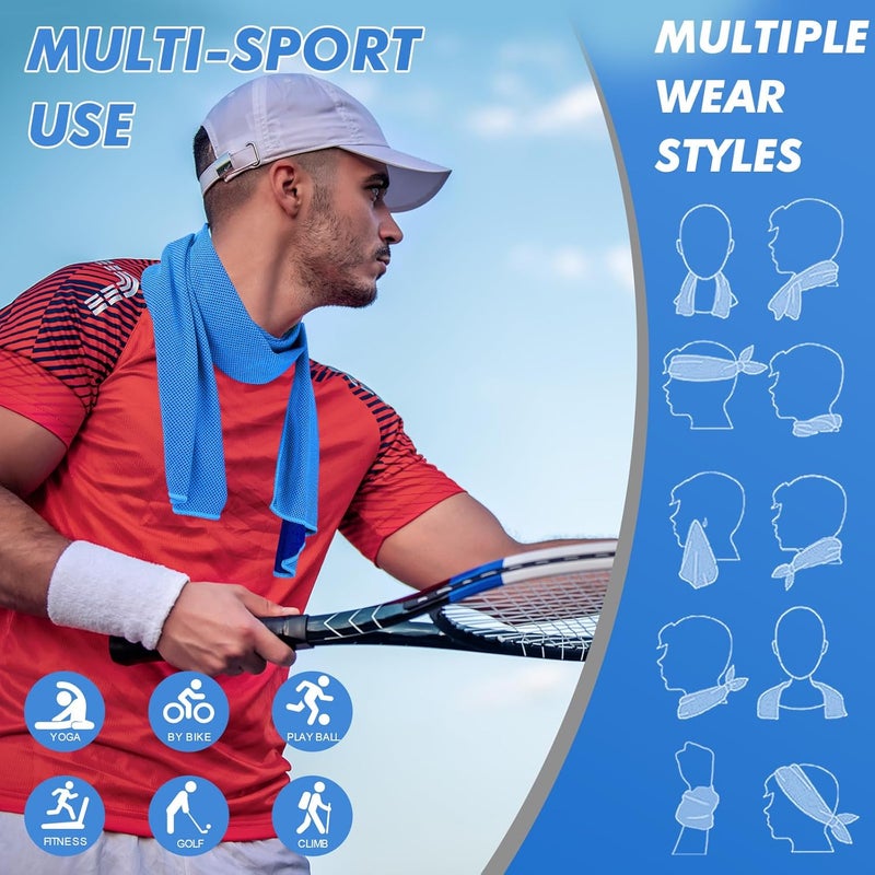 CASITE Cooling Towels for Neck and Face - 6 Pack 47x12 Inch Ice Cold Microfiber Towels, Soft & Breathable Cooling Towel for Hot Weather, Sports, Yoga, Workout, Running, Golf, Camping - Image 3